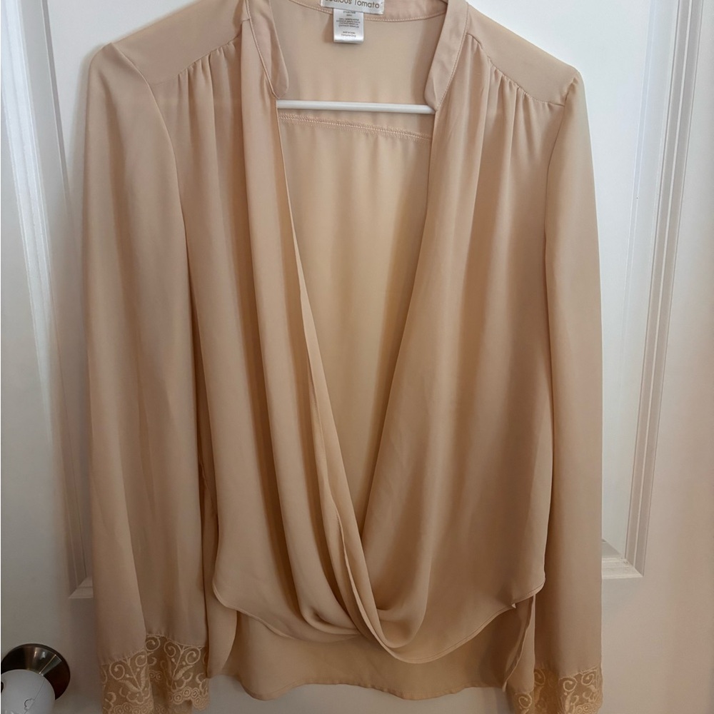 Beige Women's Top